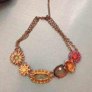Colorful adjustable length stone necklace